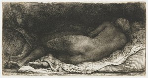 Fekvő női akt alkotó: Rembrandt van Rijn