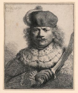 Rembrandt felemelt szablyával alkotó: Rembrandt van Rijn