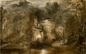 Pihenjen az egyiptomi repülésen alkotó: Rembrandt van Rijn
