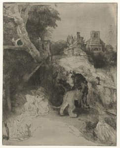 Szent Jeromos olasz tájban olvas Szent Jeromos olvas egy olasz tájon alkotó: Rembrandt van Rijn