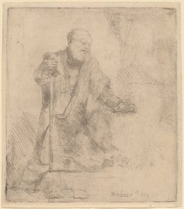 Szent Péter a bűnbánatban alkotó: Rembrandt van Rijn