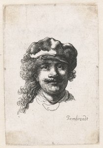 Önarckép puha sapkával: teljes arc, csak fej, c. 1635. alkotó: Rembrandt van Rijn