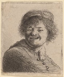 Önarckép sapkában: nevetve alkotó: Rembrandt van Rijn