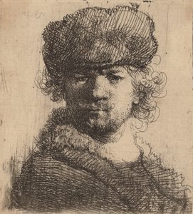 Önarckép nehéz szőrme sapkában, 1631. alkotó: Rembrandt van Rijn