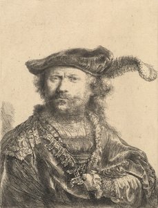 Önarckép bársonysapkában, tollal, 1638. alkotó: Rembrandt van Rijn