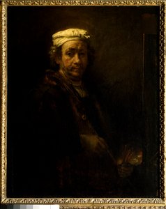 Önarckép a festőállványon. Rembrandt festménye Harmenszoon van Rijn dit Rembrandt (1606-1669) Ec. Üreges. alkotó: Rembrandt van Rijn