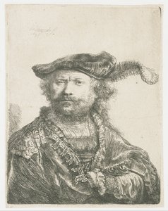 Önarckép bársonysapkában, tollakkal Önarckép tollas bársonysapkában alkotó: Rembrandt van Rijn