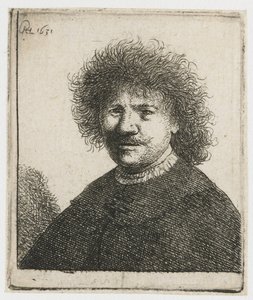 Önarckép leeső gallérú köpenyben: mellszobor alkotó: Rembrandt van Rijn
