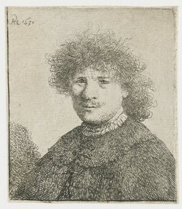 Önarckép leeső gallérú köpenyben: mellszobor alkotó: Rembrandt van Rijn