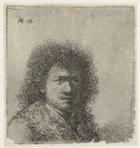 Önarckép dús hajjal: mell alkotó: Rembrandt van Rijn