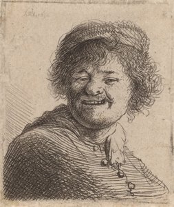 Önarckép sapkában nevetve, 1630 alkotó: Rembrandt van Rijn