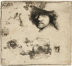 Tanulmányi lap, 1632. alkotó: Rembrandt van Rijn