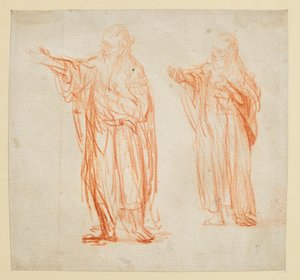 Lap két tanulmánnyal a "Keresztelő Szent Jánoshoz" alkotó: Rembrandt van Rijn