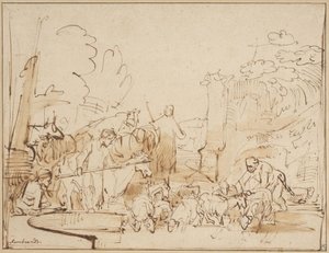 Pásztor és juhászok alkotó: Rembrandt van Rijn