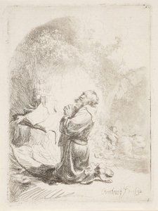 Imádkozó Szent Jeromos alkotó: Rembrandt van Rijn