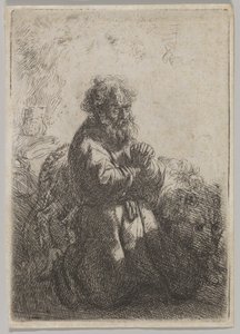 Szent Jeromos imában, 1635. alkotó: Rembrandt van Rijn