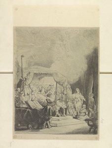 Sterfbed van Maria Nyolcvanöt eredeti nyomat gyűjteménye (sorozat címe) alkotó: Rembrandt van Rijn