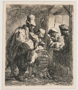Vándorzenészek alkotó: Rembrandt van Rijn