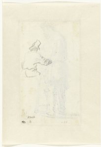 Egy férfi ábrázolása hátulról nézve alkotó: Rembrandt van Rijn
