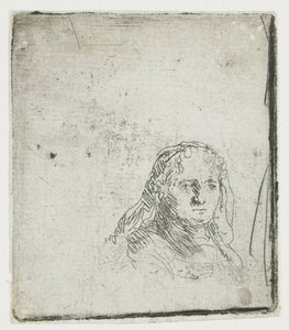 Egy nő fejének tanulmánya alkotó: Rembrandt van Rijn