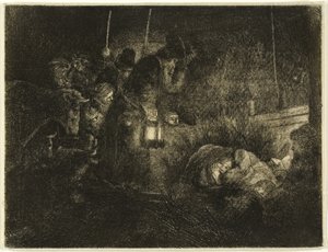 A Pásztorok imádata: Éjszakai darab alkotó: Rembrandt van Rijn