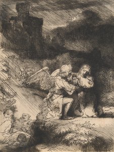 Agónia a kertben, 1657 körül (rézkarc és szárazhegy) alkotó: Rembrandt van Rijn