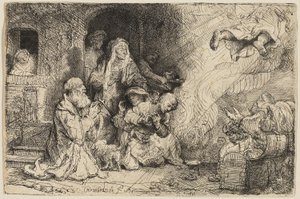 A Tóbiás családból távozó angyal alkotó: Rembrandt van Rijn