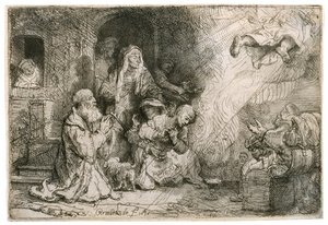 A Tóbiás családból távozó angyal, 1641 alkotó: Rembrandt van Rijn