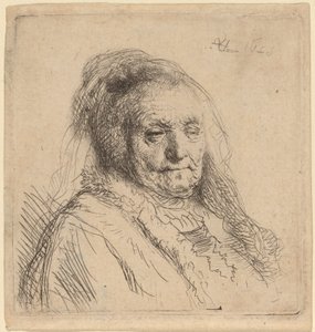 A művész anyja, feje és mellképe alkotó: Rembrandt van Rijn