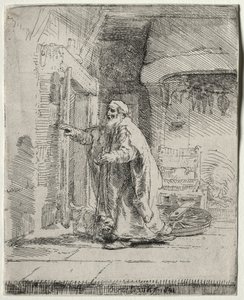 Tóbit vaksága: A nagyobb tányér, 1651. alkotó: Rembrandt van Rijn