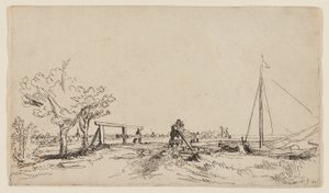 A híd Klein Kostverlorennél az Amstelen alkotó: Rembrandt van Rijn