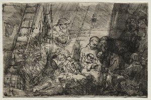 A körülmetélés az istállóban alkotó: Rembrandt van Rijn