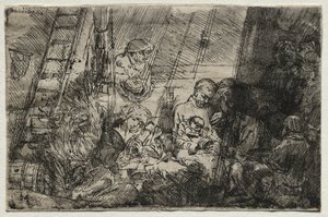 A körülmetélés az istállóban, 1654. alkotó: Rembrandt van Rijn