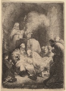 A körülmetélés: kis tányér alkotó: Rembrandt van Rijn
