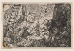 A körülmetélés az istállóban alkotó: Rembrandt van Rijn