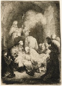 A körülmetélés: kis tányér, 1630. alkotó: Rembrandt van Rijn