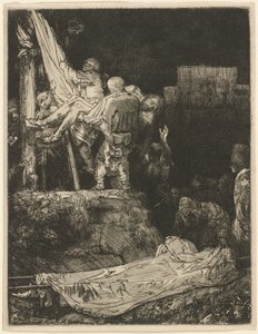 A keresztről való leszállás fáklyafénynél alkotó: Rembrandt van Rijn