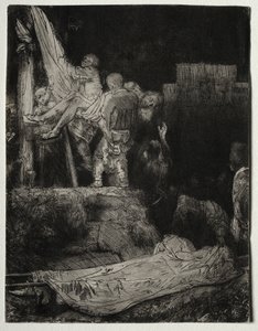 A keresztről való leszállás fáklyafénynél alkotó: Rembrandt van Rijn