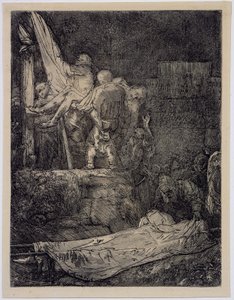A keresztről való leszállás fáklyafénynél alkotó: Rembrandt van Rijn