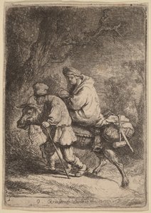 A menekülés Egyiptomba: Kis alkotó: Rembrandt van Rijn