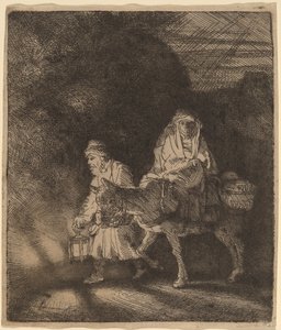 Repülés Egyiptomba: éjszakai darab alkotó: Rembrandt van Rijn