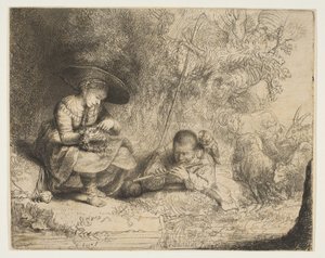 A furulyás, 1642. alkotó: Rembrandt van Rijn