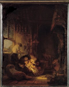 Harmenszoon van Rijn dit Rembrandt festménye: A Szent család festménye (1606-1669) alkotó: Rembrandt van Rijn