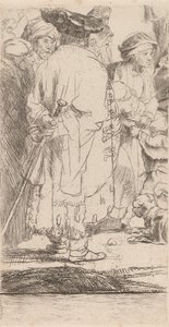 Az ember vesszőtöredékkel a száz guldennyomatból, c. 1649. alkotó: Rembrandt van Rijn