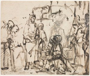 Krisztus találkozása Mártával és Máriával Lázár halála után, c. 1662-65. alkotó: Rembrandt van Rijn