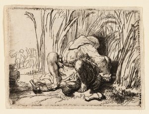 A szerzetes a kukoricásban alkotó: Rembrandt van Rijn
