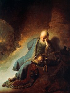 Jeremiás próféta gyászolja Jeruzsálem pusztulását, 1630 alkotó: Rembrandt van Rijn