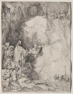 Lázár feltámasztása: Kistányér, 1642. alkotó: Rembrandt van Rijn