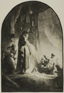 Lázár feltámasztása: A nagyobb tányér alkotó: Rembrandt van Rijn