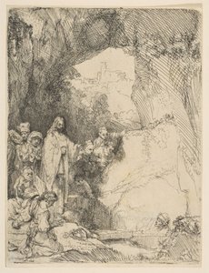 Lázár feltámasztása, kistányér, 1642. alkotó: Rembrandt van Rijn